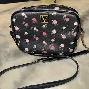 Black Floral Crossbody Bag
